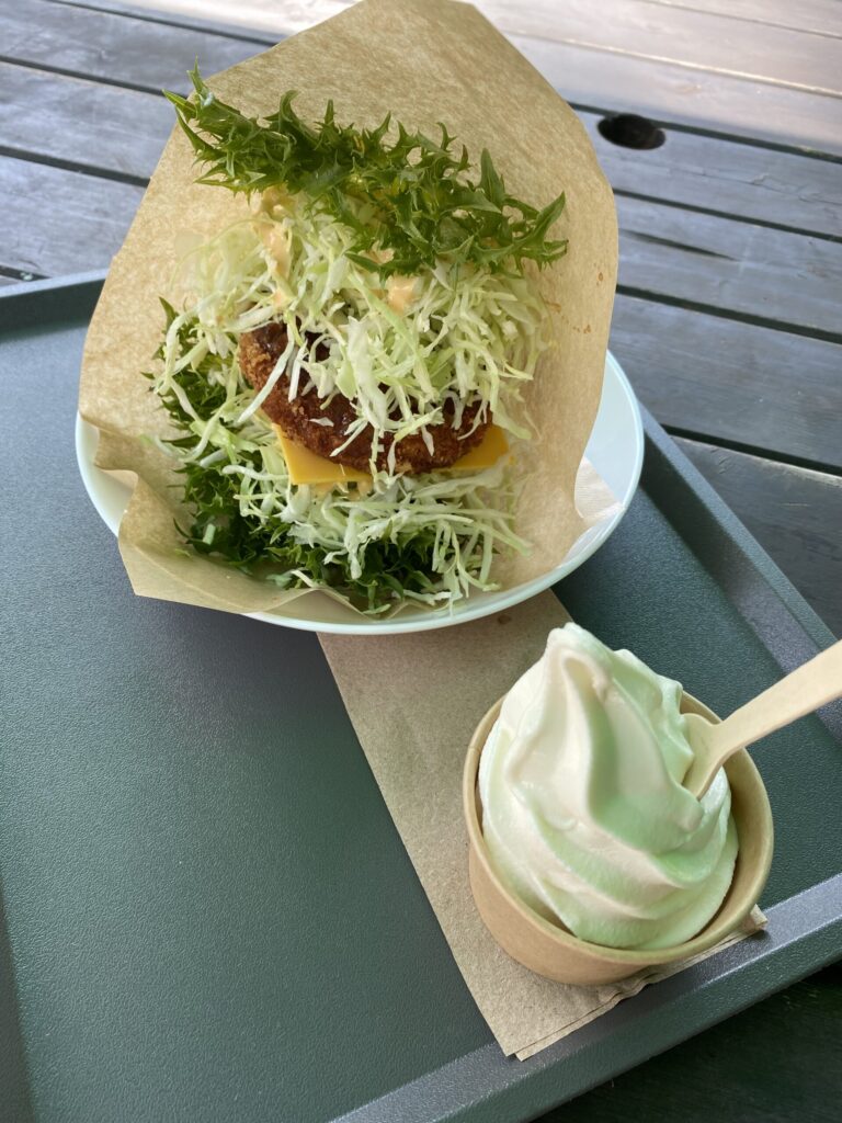 嬬恋村農産物直売所（羽生田売店）“幻のキャベツ419で作ったハンバーガー