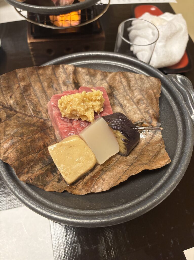 2024年に行った熱海古屋旅館の夕食に出た松坂牛
