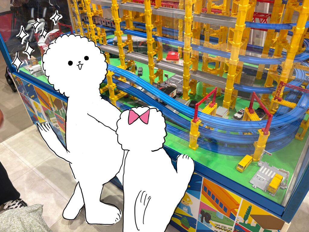 スカイツリーにあるトミカとプラレールのお店。子どもが夢中になったいた